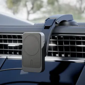 ALOGIC Matrix magnetisches Autoladegerät zur Montage am Lüftungsschlitz und am Armaturenbrett für kabelloses Qi-Laden von Smartphones