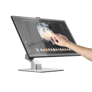 ALOGIC Clarity Folding Stand silberner ergonomischer Monitorständer mit um 360 Grad drehbarem Standfuß für Clarity Pro Touch