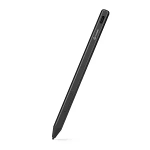 Aktiver Alogic Microsoft Surface Eingabestift in Schwarz, abgebildet mit schlankem Gehäuse und spitzer Spitze auf weißem Hintergrund.