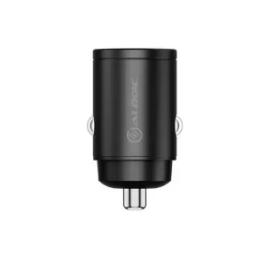 Alogic Rapid Power 30 W-biloplader, sort biloplader med to porte og Alogic-logo