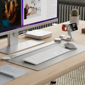 ALOGIC APEX valge ergonoomiline juhtmevaba hiir külgnuppude ja kerimisrattaga töölaual