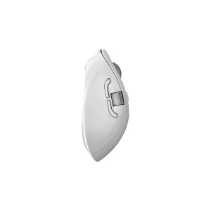 ALOGIC APEX valge ergonoomiline Bluetooth-hiir külgvaates, kerimisratta ja küljenuppudega