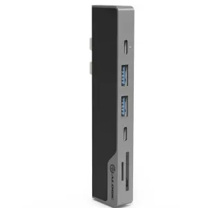 ALOGIC Ultra USB-C -telakka NANO Gen 2 USB-A-, USB-C- ja kortinlukijaporteilla, tähtiharmaa