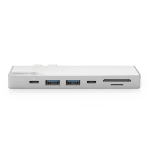 Station d’accueil Alogic Ultra USB-C Dock NANO Gen 2 argent avec HDMI, USB-A, USB-C et emplacements pour cartes mémoire
