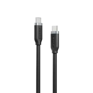 ALOGIC Elements sort USB-C-til-USB-C-kabel med synlige stik og mærkede ender på hvid baggrund