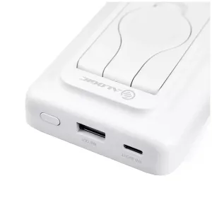 ALOGIC Lift hvid MagSafe-kompatibel trådløs powerbank på 10.000 mAh med USB-C- og USB-A-porte