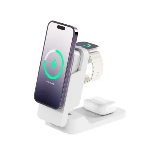 ALOGIC Matrix ULTIMATE kabelloser 3-in-1-Ladeständer für iPhone, Apple Watch und AirPods in Weiß