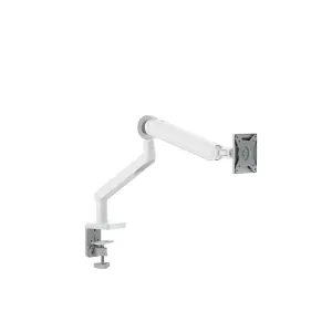 Alogic Glide flexibler Einzel-Monitorarm in Weiß mit Tischklemme und verstellbaren Gelenken