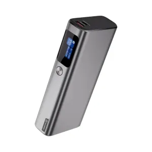 ALOGIC Ruck 20,000mAh portable power bank in gray and black with display and USB-C port