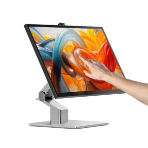 ALOGIC Clarity Fold Touch 27-tuumainen 4K-kosketusnäyttö taitettavalla jalustalla ja yläosaan sijoitetulla webkameralla