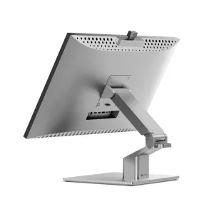 ALOGIC Clarity Fold Touch 27-tuumainen 4K-kosketusnäyttö, takaa kuvattuna nivelletyllä jalustalla