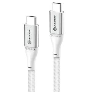Alogic Ultra USB-C–USB-C kaabel hõbedaste punutud pistikutega kiireks laadimiseks ja andmete sünkroonimiseks
