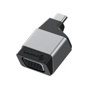 ALOGIC Ultra Mini USB-C to VGA adapter with USB-C plug and VGA port, black and silver compact design