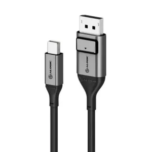 Alogic Ultra Mini DisplayPort till DisplayPort-kabel, 3 m, med låsbara kontaktändar i rymdgrå färg