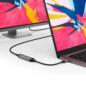 Der ALOGIC Ultra USB-C-auf-DisplayPort-Adapter verbindet einen Laptop in einer Dual-Display-Konfiguration mit einem Monitor
