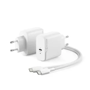 ALOGIC Rapid Power vit väggladdare på 65 W med flätad USB-C-kabel och dubbla kontaktstift