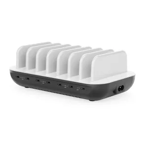 ALOGIC Powerfin 7-Port-USB-C-Ladestation mit sieben Ladeschächten für Smartphones und Tablets