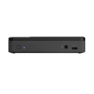 ALOGIC Universal Twin HD PRO black docking station front view with USB-C port, audio jack and indicator light