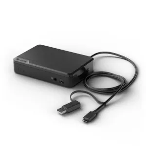 Station d’accueil ALOGIC Universal Twin HD PRO noire avec câbles intégrés et adaptateur USB