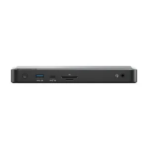 ALOGIC PRIME MX3 -yleistelakka edestä, USB-A- ja USB-C-liitännöillä, SD-korttipaikalla sekä ääniliitännällä