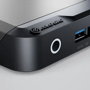 ALOGIC PRIME MX2 Universal Dock avaruusharmaana, USB-C- ja USB-A-porteilla kannettavan tietokoneen liittämiseen