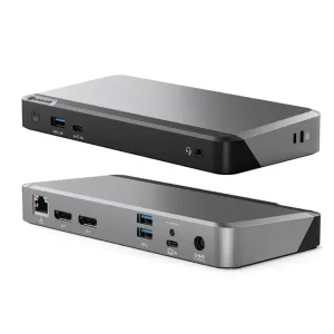 ALOGIC PRIME MX2 Universal-Dock in Space-Grau mit USB-C-, USB-A-, DisplayPort-, Ethernet- und Audioanschlüssen