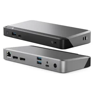 ALOGIC PRIME MX2 Universal-Dock, abgebildet in zwei Ausführungen, mit USB-C-, USB-A-, HDMI-, Ethernet- und Audioanschlüssen