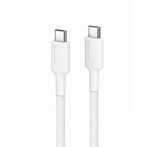 ALOGIC Elements PRO USB-C-auf-USB-C-Kabel mit weißen geflochtenen Steckern zum Laden und zur Datenübertragung