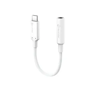 ALOGIC Elements PRO weißer USB-C-auf-3,5-mm-Audioadapter mit geflochtenem Kabel und Kopfhöreranschluss