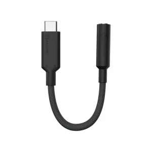 ALOGIC USB-C-auf-3,5-mm-Audioadapterkabel mit 10 cm langem, geflochtenem schwarzem Kabel und USB-C-Anschluss