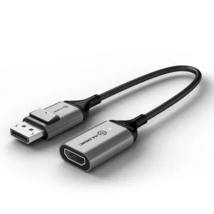ALOGIC Ultra DisplayPort-auf-HDMI-Adapterkabel, schwarz mit silbernen Anschlüssen, für Displayverbindungen mit 4K bei 60 Hz