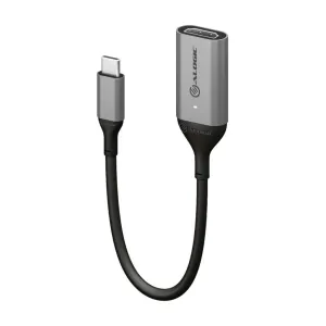 ALOGIC Ultra USB-C til HDMI-adapterkabel med HDMI- og USB-C-stik, vist med en hvid indikatorlampe.