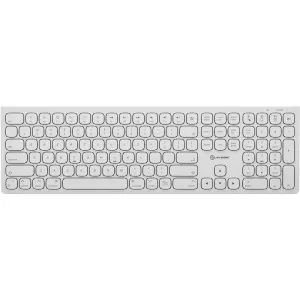 ALOGIC Bluetooth-Tastatur in voller Größe mit Ziffernblock und flachen Tasten in Hellgrau