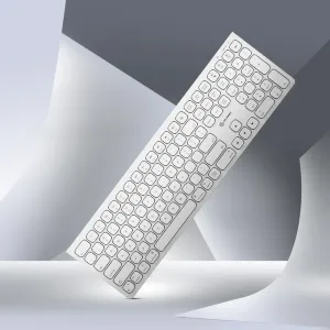 ALOGIC Echelon weiße Bluetooth-Tastatur in voller Größe mit nordischem Layout und Ziffernblock für Mac
