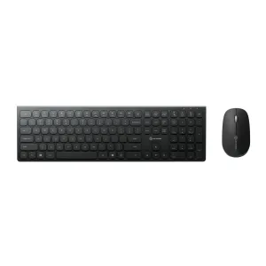Alogic kabelloses Tastatur- und Maus-Set mit Tastatur in voller Größe, Ziffernblock und Scrollrad, schwarz