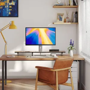 ALOGIC Aspekt 32-Zoll Raise Stand höhenverstellbarer Monitorständer in einer stilvollen Schreibtischeinrichtung fürs Homeoffice