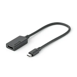 ALOGIC Elements USB-C-auf-HDMI-Adapterkabel in Schwarz mit USB-C- und HDMI-Anschlüssen zum Anschluss an HDMI-Displays