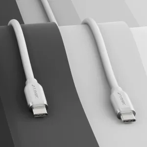 Câble USB-C vers USB-C ALOGIC blanc, 1 m, avec connecteurs de marque et conception flexible en silicone