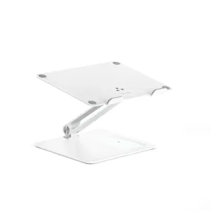Alogic Elite Power laptopställ med trådlös laddningsbas, justerbar höjd och vinkel, vit