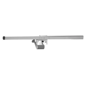 ALOGIC Illuminate Monitor-Lichtleiste in Silber mit 4K-Autofokus-Kamerahalterung und Bedienelementen an der Vorderseite