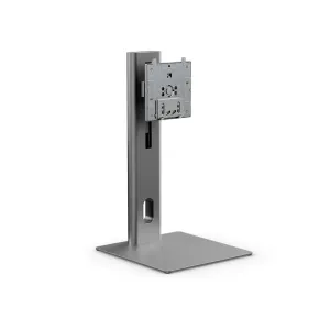 ALOGIC Aspekt 32-Zoll-Monitorständer mit höhenverstellbarer grauer Metallstütze auf weißem Hintergrund