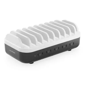 Alogic USB-C-laddstation för skrivbord med 10 fack för laddning och organisering av flera enheter
