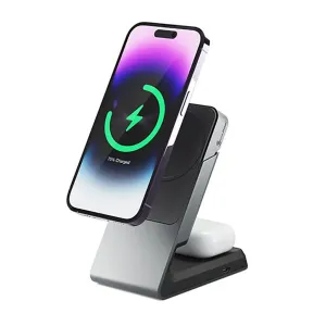 ALOGIC Matrix 2-i-1 MagSafe-laddare, desktop-docka med upprätt telefon och AirPods-laddningsfodral
