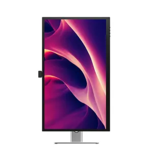 ALOGIC Clarity Pro Touch 27-tuumainen 4K-kosketusnäyttö hopeanvärisellä jalustalla ja sisäänvedettävällä verkkokameramoduulilla