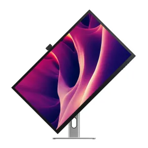 ALOGIC Clarity Pro Touch 27-tuumainen 4K-kosketusnäyttö, jossa on sisäänvedettävä verkkokamera ja hopeinen jalusta
