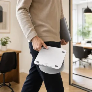 ALOGIC Elite 360 Laptop-Drehständer mit drehbarem Sockel und rutschfesten Pads zum Bildschirmteilen
