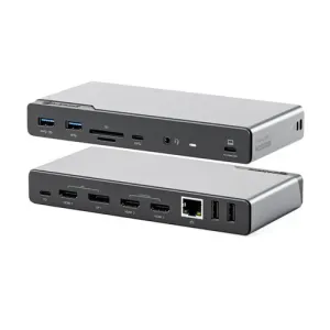 Alogic USB-C dokkimisjaam neljale ekraanile HDMI-, DisplayPorti-, Etherneti- ja helipordidega