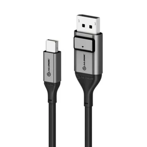 Alogic Ultra Mini DisplayPort til DisplayPort-kabel, 3 m, med låsbare stikender i spacegrå