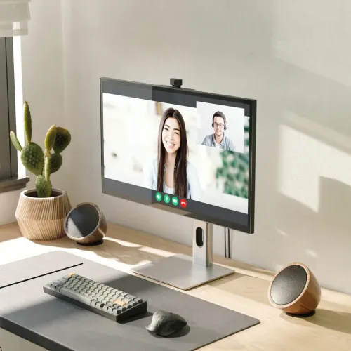 "ALOGIC Clarity Pro" 27 colių UHD 4K monitorius - Įmontuota internetinė vaizdo kamera ir USB-C įkėlimas - Kosminė pilka