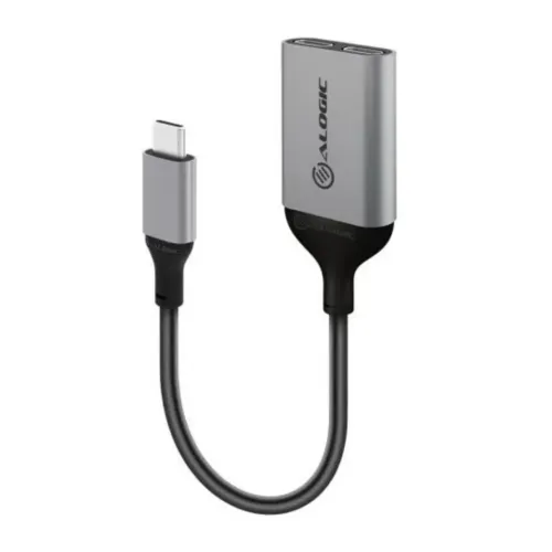 ALOGIC Ultra USB-C-Adapter mit USB-C-Buchse und Audioausgang zum Laden und für Audio, Space Grau